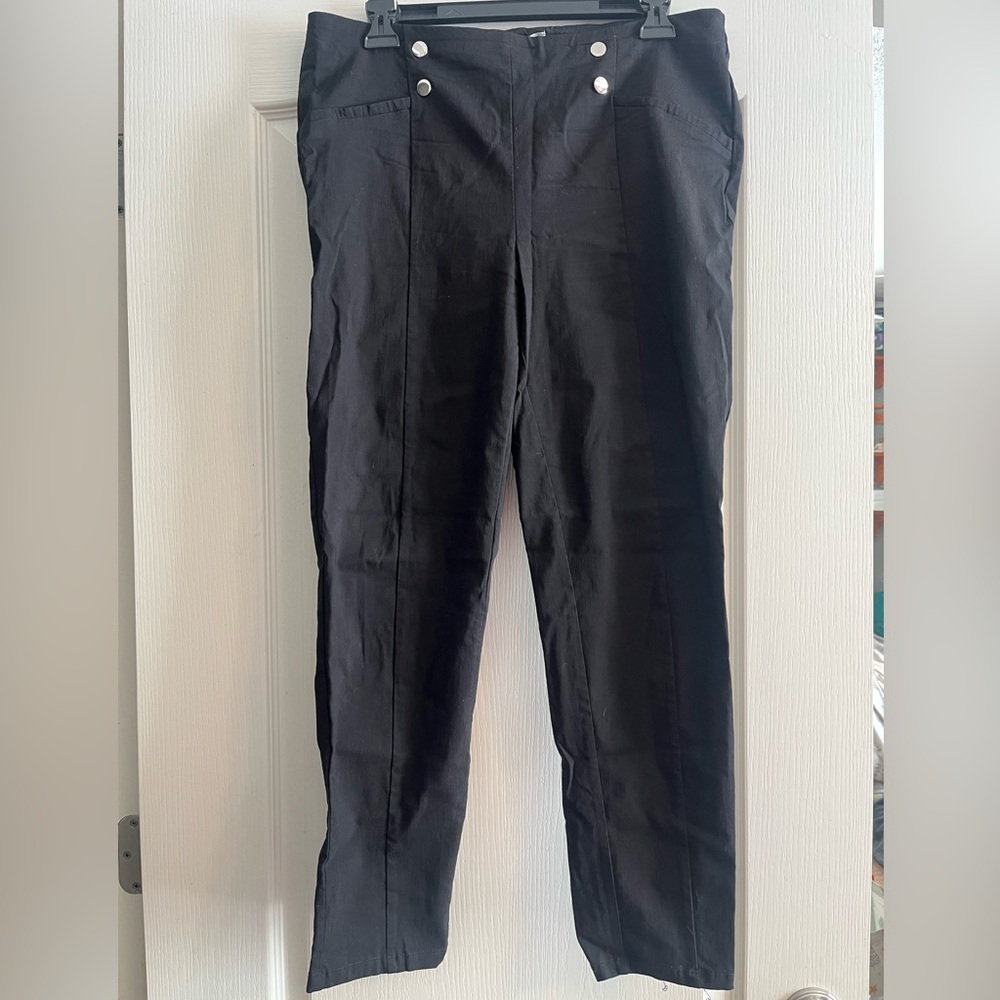Black stretch trouser pants